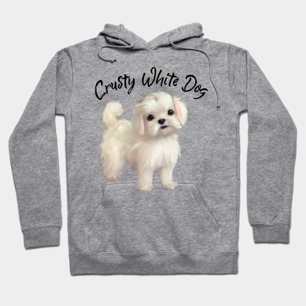 Just A Cute Little Crusty White Dog with Fluffy Curly Hair Hoodie by Mochabonk